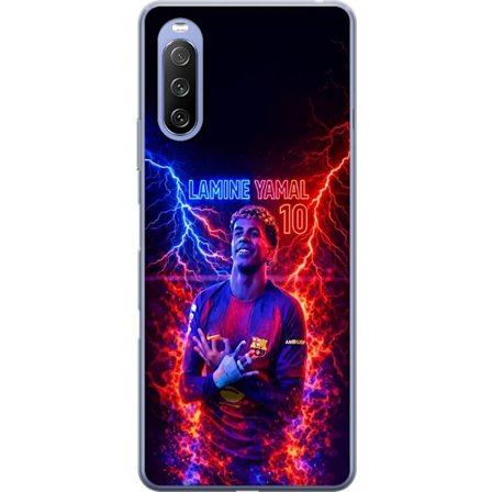 Yhteensopiva Puhelinkuori Sony Xperia 10 III Viktor Gyökeresin muotokuva Arsenal-paita päällä, jossa intensiivinen katse ja tumma dramaattinen tausta