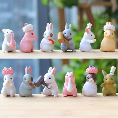 1 Sæt Miniature Kanin Figur Resin Bunny Statue 12 STK 12 STK 12PCS