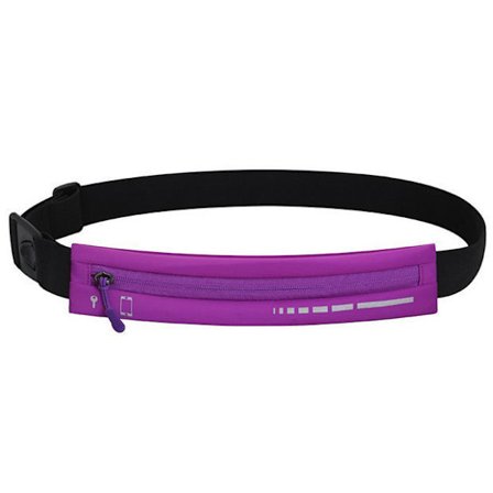 Ohut juoksuvyö, vedenpitävä vetoketju, säädettävä, muodikas kuntoiluvöi, miehille ja naisille, violetti, yksi koko