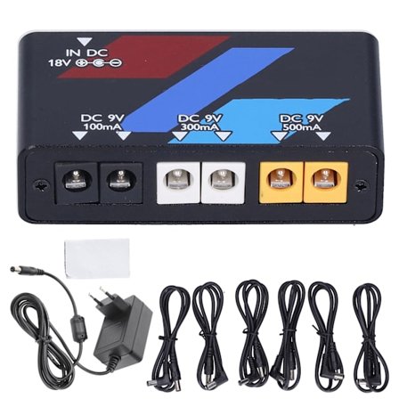 Elektrisk Gitar Pedal Strømforsyning Effektbrett Kortslutningsbeskyttelse 100-240V EU-plugg