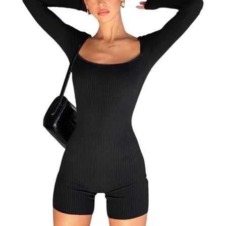 Jumpsuits för kvinnor Bodycon Short Si Stickad Button Up Romper One Piece Tie Dye