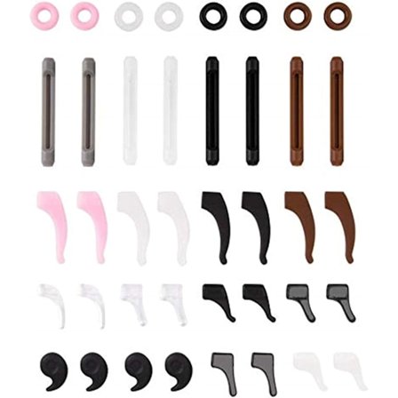 20 paria silmälasien pidikkeitä - Premium silikoniset liukuesteet silmälaseille, moniväriset silmälasien pidikkeet pyöreillä silmälasien pidikkeillä