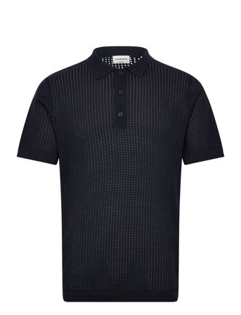 Lindbergh | Crochet Knitted S/S V-Neck Polo | S