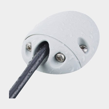 Průchodka pro kabel, 90 ̊, plast, pro kabel Ø2 - 8 mm, bílá