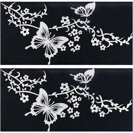 2 Ark Blomster Sommerfugl Mærkater Sommerfugle Kysser Blomster Bilmærkat Reflekterende Vinyl Vandtæt Klistermærke Kvinder Bil Klistermærker