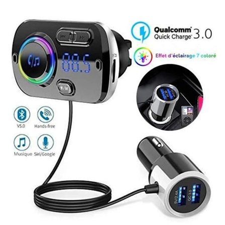 Bluetooth til bil LCC QC3.0 hurtig opladning To USB-porte Bred kompatibilitetsrækkevidde