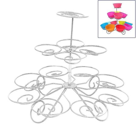 3-vånings 13-delad muffins- och cupcake-ställ, dessertställ, dekorationsverktyg för bröllopsfest