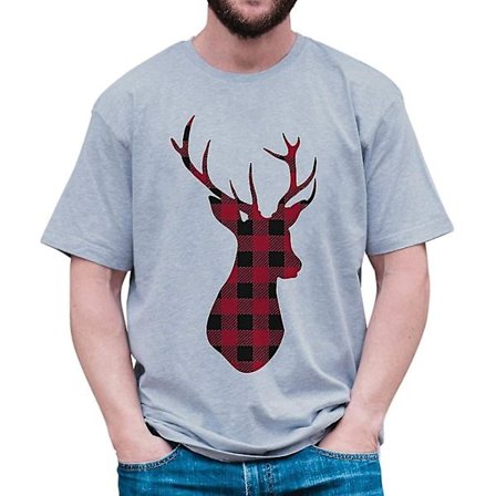 Custom Party Shop Herr plädad Deer Christmas T-shirt