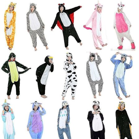 Unisex vuxen Kigurumi djurkaraktärskostym Bodysuit Pyjamas Fancy 1onesie1(haoyi) A