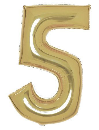 IPK | Number Foil 5 White Gold 86 Cm | 0