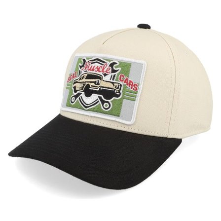 Iconic - Beige adjustable Keps - Real Muscle Cars Sign Rope Stone/Black A-frame Adjustable @ Hatstore