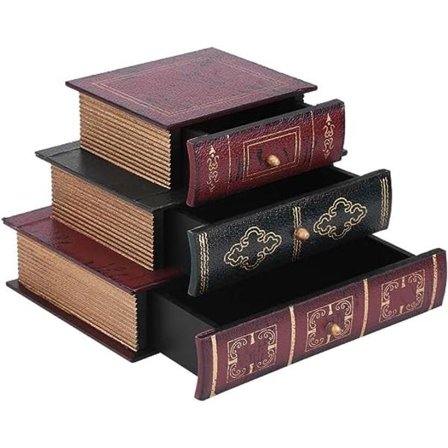 1 kirjan muotoinen korurasia, tyylikäs kirjan muotoinen koru lahja