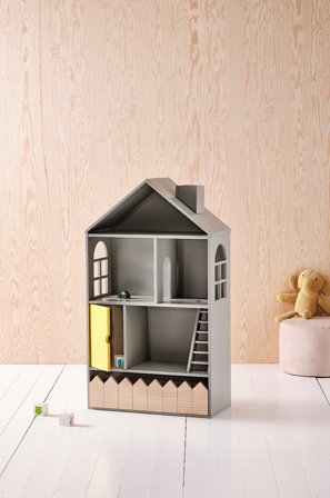 Jotex - Casa Su Casa Mini Dukkehus Grågrønn/gul - MI - Kjøp Barneskap & barnehyller hos Jotex