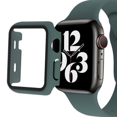 Apple Watch Ultra cover with tempered glass screen protector - Dark Green
