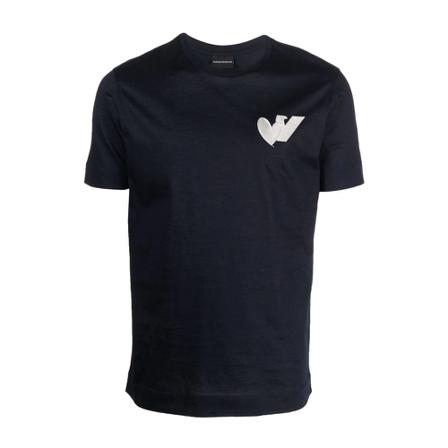 Emporio Armani T-Shirts , Blauw , Heren , Maat: 2XL