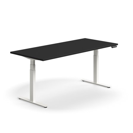Schreibtisch QBUS, höhenverstellbar, 1800x800 mm, Gestell weiß/schwarz