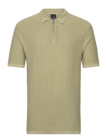 Onsdomi Ds 12 Struc Half Zip Polo Knit Green ONLY & SONS
