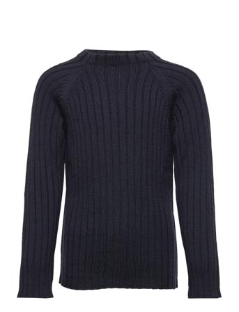 Highneck Sweater Pullover Striktrøje Navy FUB