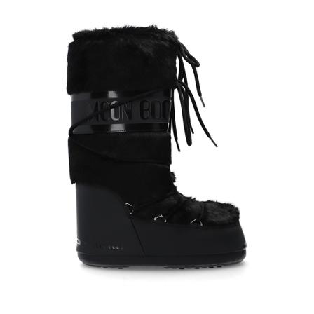 Moon Boot, Classic Faux Fur Snow Boots Czarny, Kobieta, Rozmiar: 36 EU
