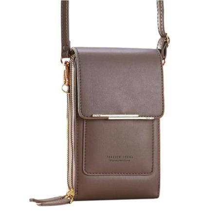 Crossbody Axelväska För Kvinnor Mobiltelefon,korthållare Plånbok Gray