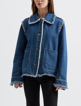 Brixtol Textiles Sissel Distressed Light Taupe - Blue - L