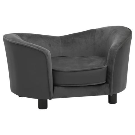 Vidaxl Hundsoffa Mörkgrå 69x49x40 Cm Plysch Och Konstläder Grå