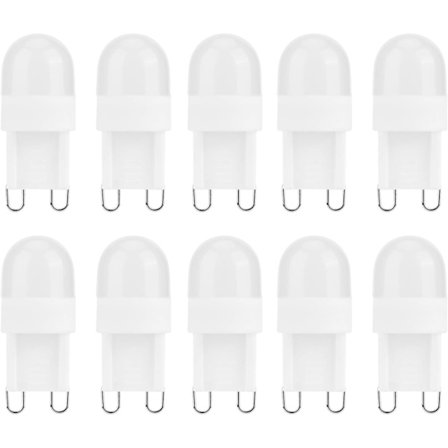 10 stk. LED Dimbar Lyspære, G9 150LM 1.5W 2LED Varmt Lys Øyebeskyttelse LED-pærer, 30 Watt Halogen Ekvivalent Kompatibel med Lysekrone Vegglampe