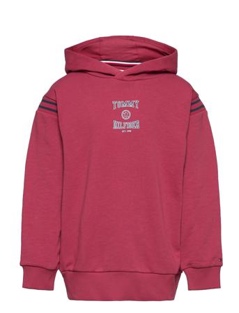 Varsity Slouchy Hoodie Hettegenser Genser Rosa Tommy Hilfiger