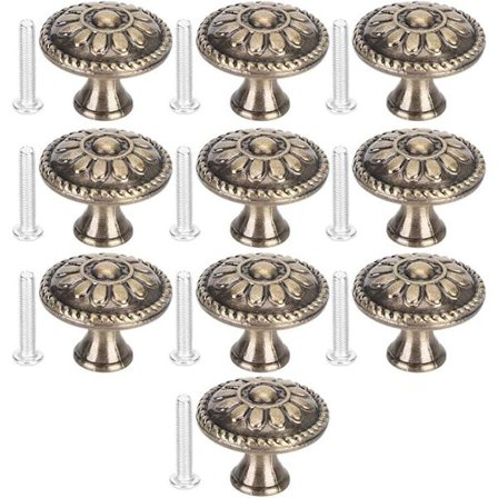 10 st mässing köksskåpsknoppar drag vintage låda byrå runda handtag knopp skåp låda draghandtag knopp