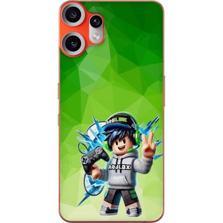 Kompatibelt Mobildeksel til Nothing CMF Phone 2 Pro Roblox-inspirert gamerfigur med headset, håndkontroll og energiske effekter mot grønn bakgrunn