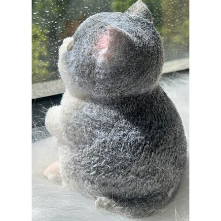 Stor Taba Squishy Kat, Taba Kat Squishy Klemmelegetøj, Bedårende Squishy Kat, Squishy Gummi Kat, til Fest og Fødselsdag Eller Jul (Grå)