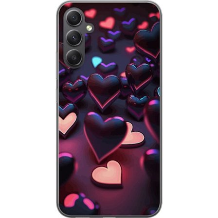 Kompatibel Mobilcover til Samsung Samsung Galaxy A25 Midnatshjerter