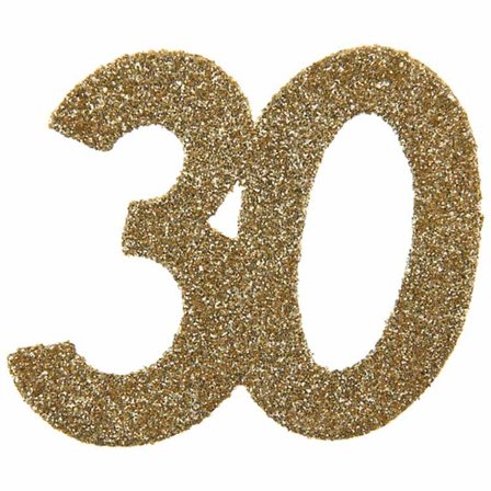 Konfetti gull 30 år, 6-pakning