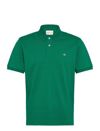 GANT Texture Stripe Polo - Green - L