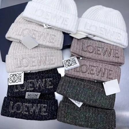 Vinter Menn Kvinner Samme strikkede lue Vinter Varm Student Uldlue hvit white One size LOEWE