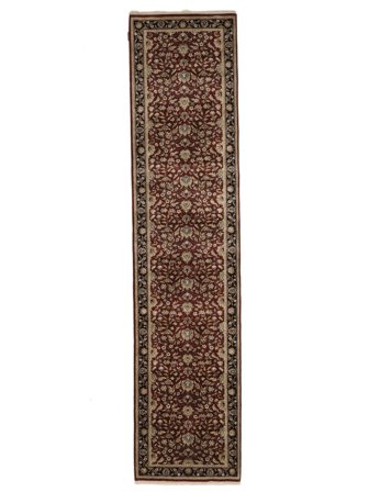 Hand Knotted Sarouk American Rug 84X364 Brown/Black