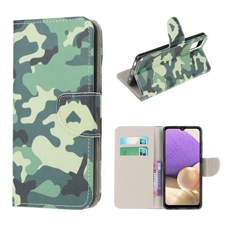 wonderland Samsung Galaxy A32 5G flip etui - camouflagemønster
