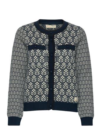 Frances Cardigan Strikket Trøje Cardigan Navy ODD MOLLY