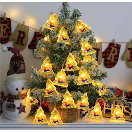 LED-ljusslinga 2 meter med Julgran och Jultomten (10 st)