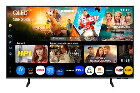 Samsung 43" Q8FA QLED 4K Smart TV (2025) 3x HDMI, HDMI eArc AI-prosessor, 4K oppskalering, HDR Smart TV, 100% fargevolum, AirSlim Design