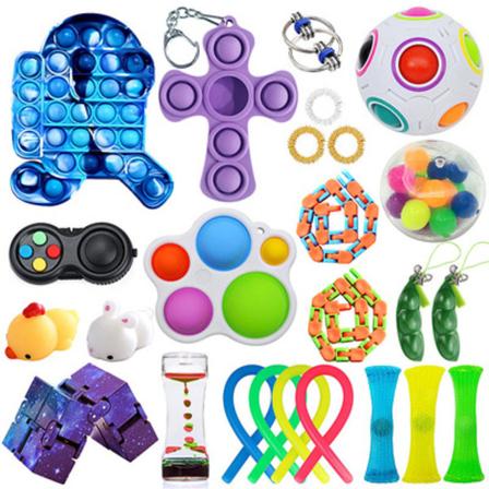 25 stk. Fidget Pop it Legetøjspakke til børn og voksne