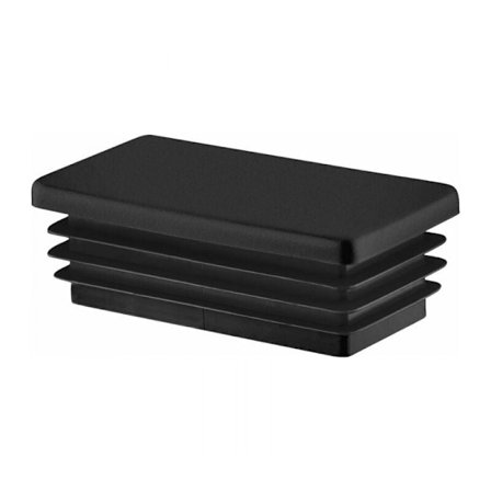 7 kappaleen pakkaus tulppia suorakulmaisiin putkenpäihin 60 x 30 mm, musta, muoviset päätykappaleet, umpitulpat