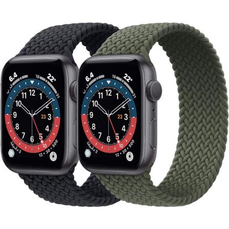IC 2-pakks Braided Solo Loop Sport Bands Kompatibel med Apple Watch