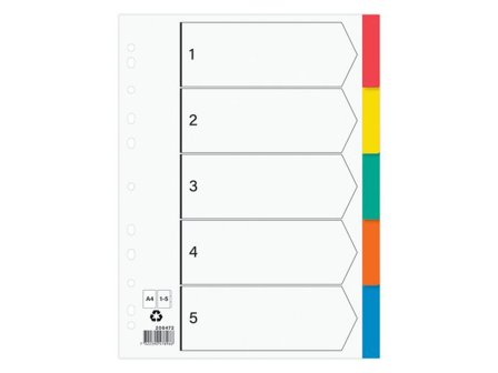 Plastregister otryckta A4 5-flik - Lyreco - Kontorsmaterial - Pärmar och register - Plastregister - Otryckta