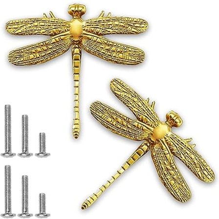 Gylne øyenstikker kraftige skuffeknapper (2), skap knotter med skruer for skap håndtak og dørhåndtak