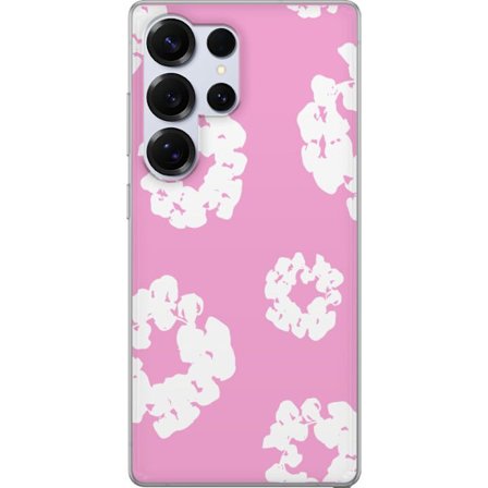 Samsung Galaxy S25 Ultra Genomskinligt Skal Urban Tears stil med denimvibbar och ikoniska blomdetaljer som skapar en unik, modern och trendig streetwe