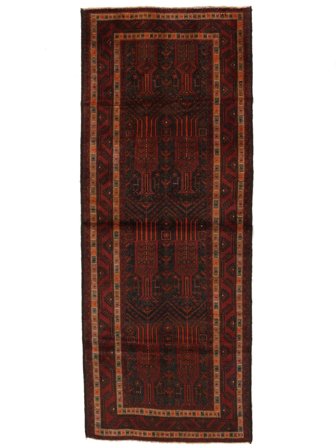 115X293 Tapis D'orient Baloutche De Couloir Noir/Rouge Foncé (Laine, Afghanistan)