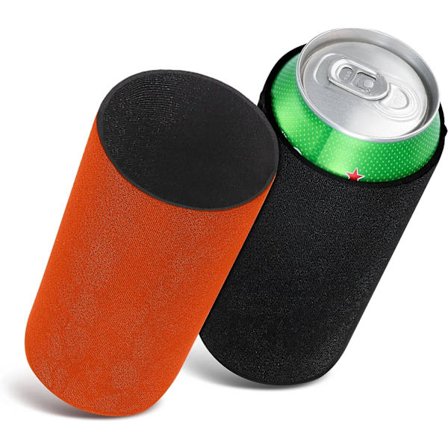 2x Sort-Orange Dåseholder Kompatibel med 500ml Dåse - Lot af B