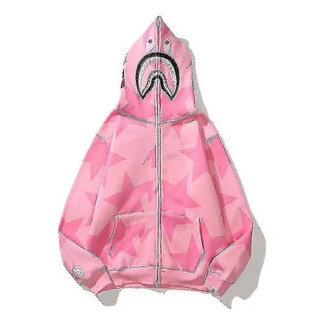Kideng Herre Hoodie Bape Shark Hoodie 3d-camouflage Haj Hoved Jakke Hættejakke Street Fashion Med Lynlås 3eey01 LGL
