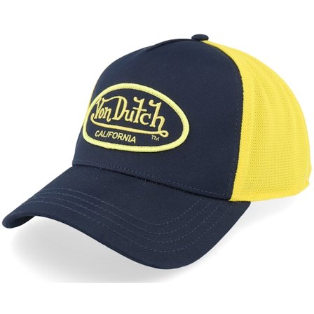 Von Dutch - Sort trucker Kasket - Oval Patch Yellow/Black A-Frame Trucker @ Hatstore